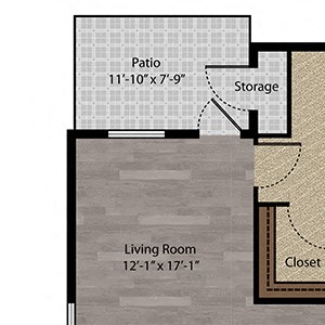 One Bedroom Floor Plan One Bedroom Floor Plan at Landings Apartments, The, Nebraska